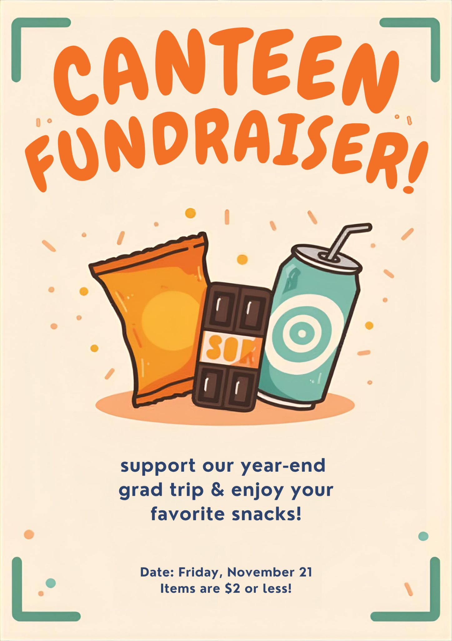 Festive Canteen Fundraiser Poster