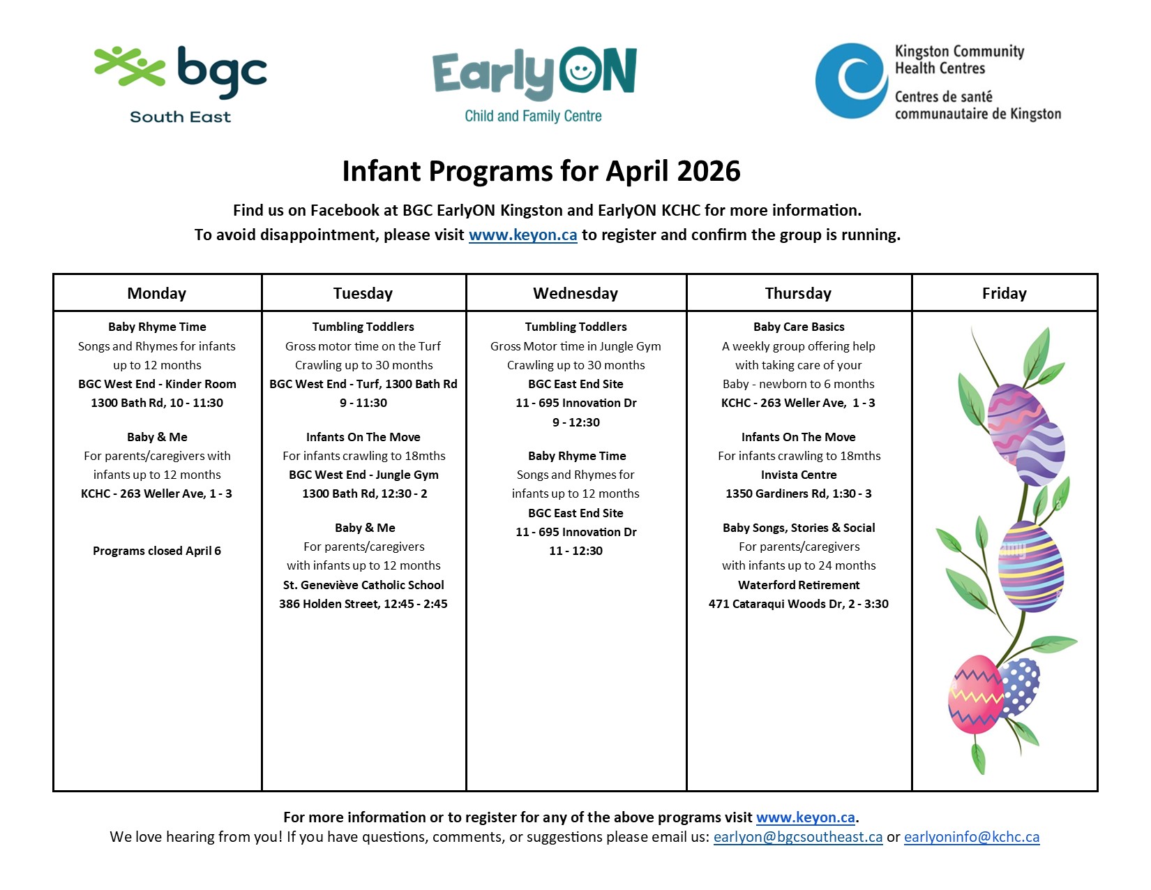 Infant Programs Apr