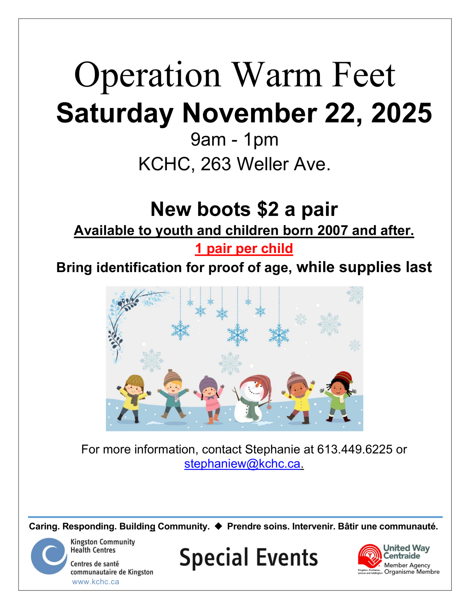 Operation Warm Feet Flyer English 1