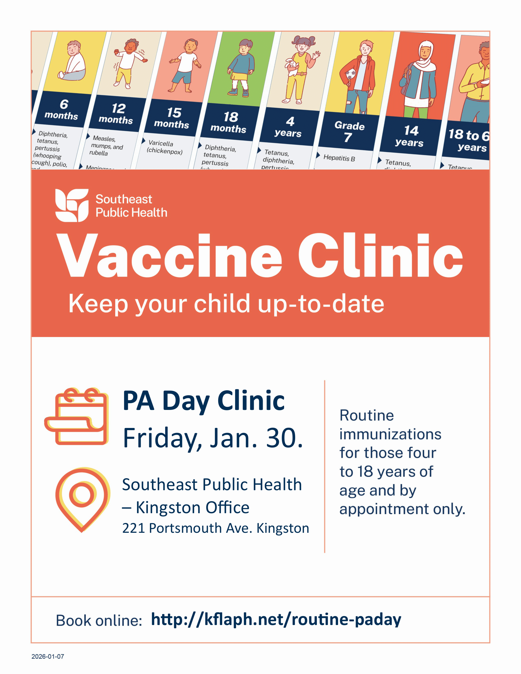 2026 01 12 vaccine clinics newsletter insert PADay Jan30 1