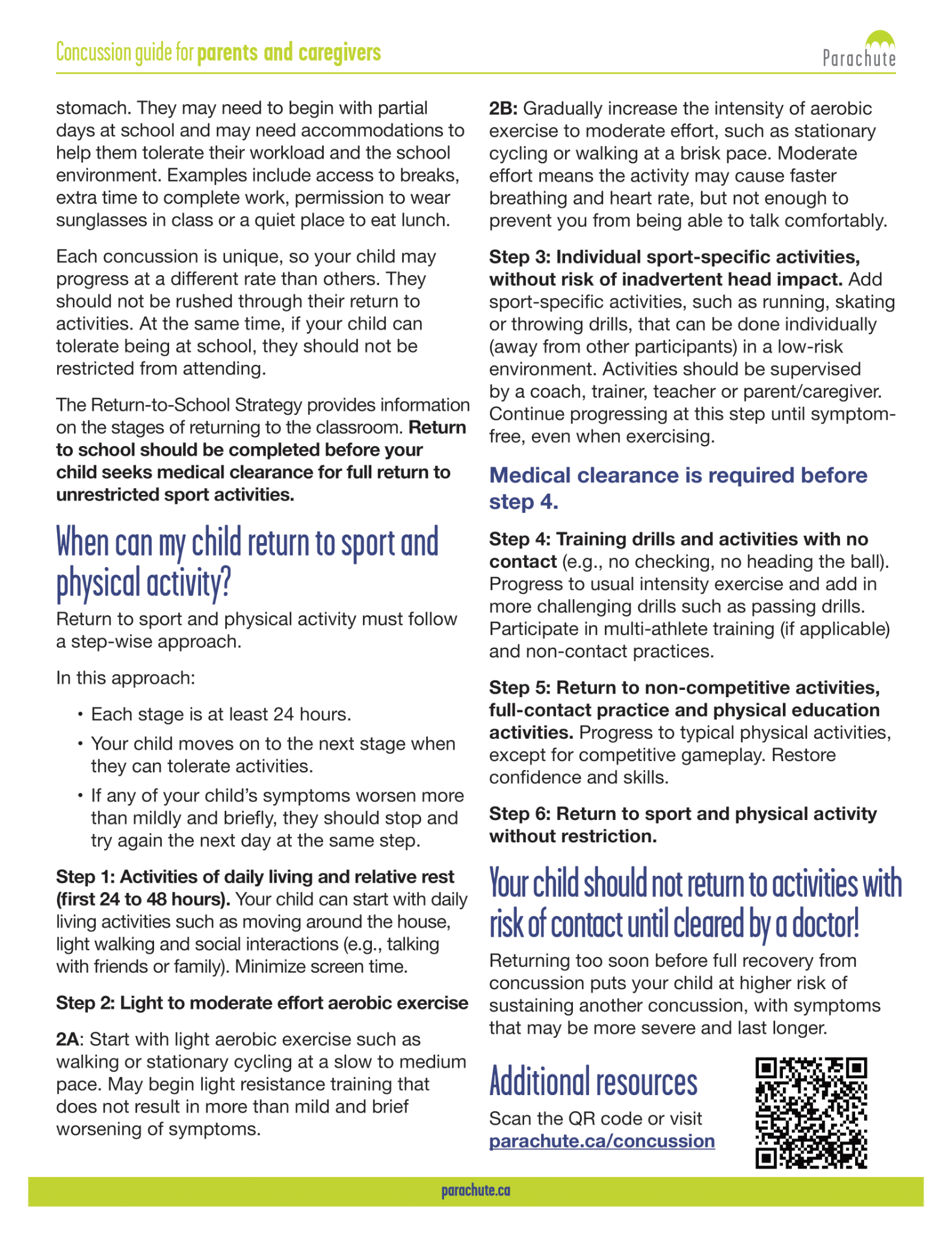 Concussion Guide for Parents and Caregivers 3